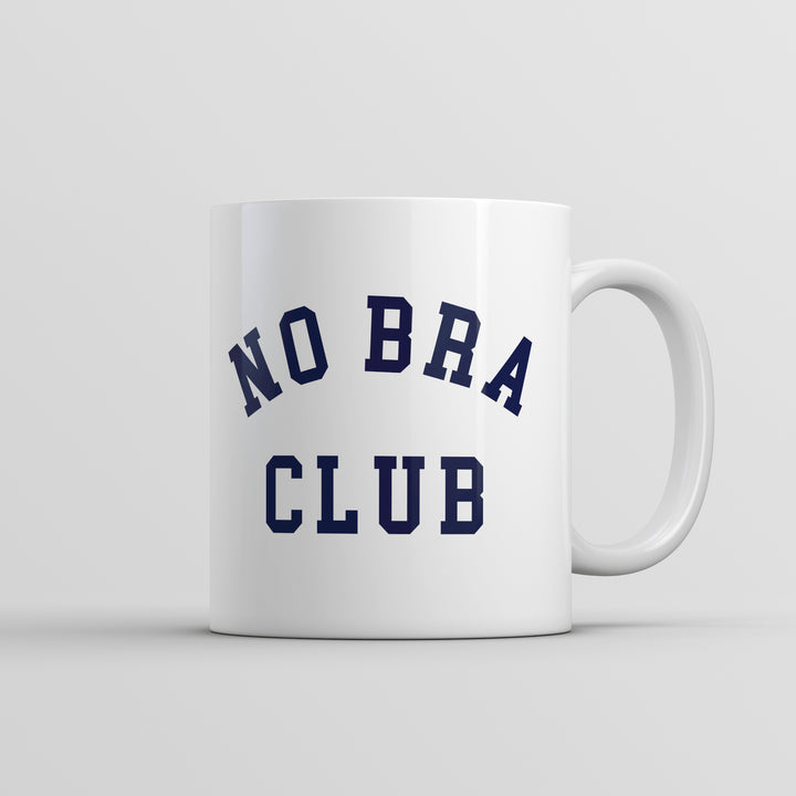 Funny White No Bra Club Coffee Mug Nerdy sarcastic Tee