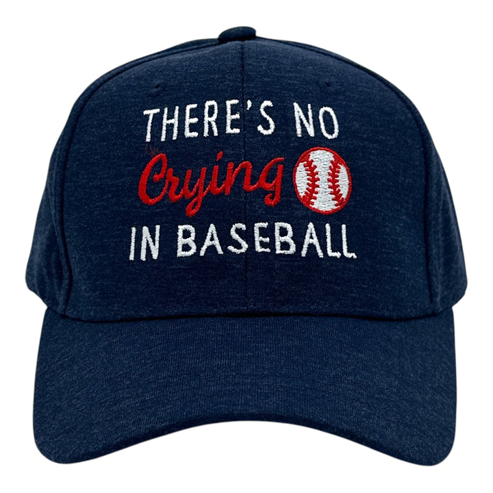 Funny Navy - No Crying Baseball Theres No Crying In Baseball Nerdy Baseball sarcastic Tee