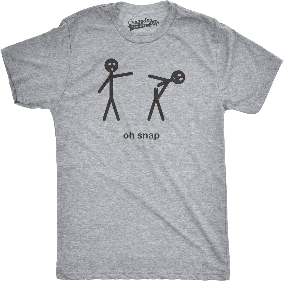 Funny Light Heather Grey Oh Snap Mens T Shirt Nerdy Sarcastic Tee