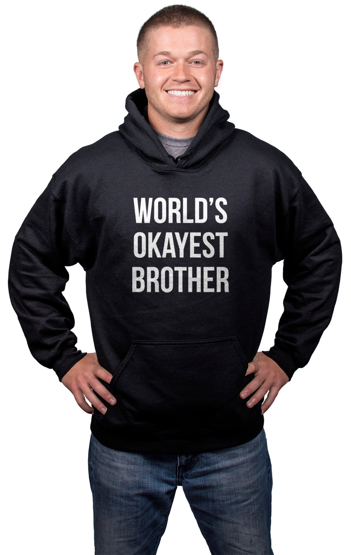 World&#39;s Okayest Brother Black Hoodie