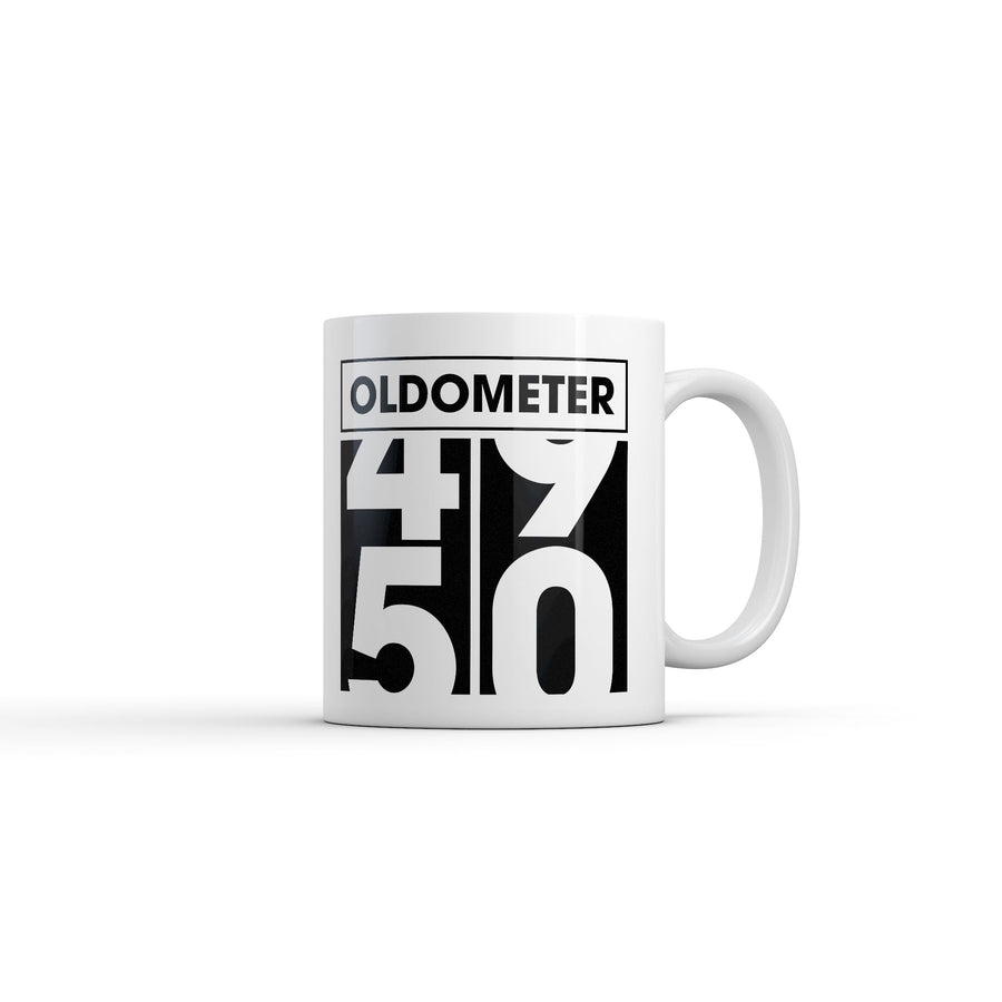 Funny White Oldometer Coffee Mug Nerdy sarcastic Tee