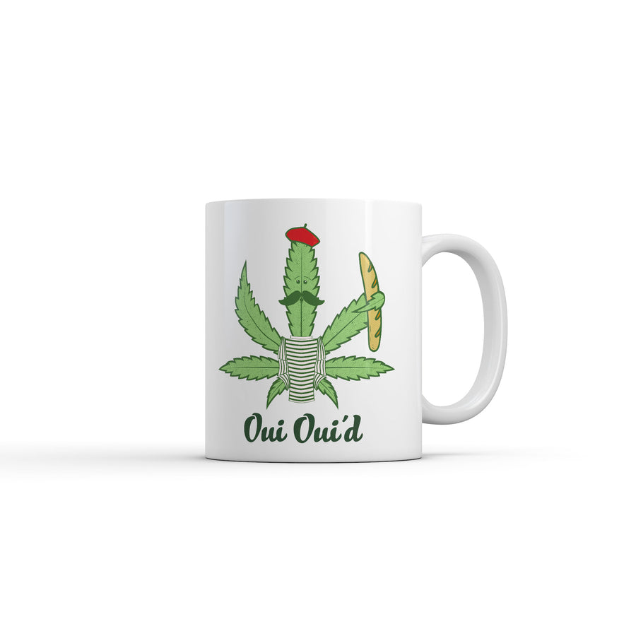 Funny White Oui Ouid Coffee Mug Nerdy 420 Sarcastic Tee