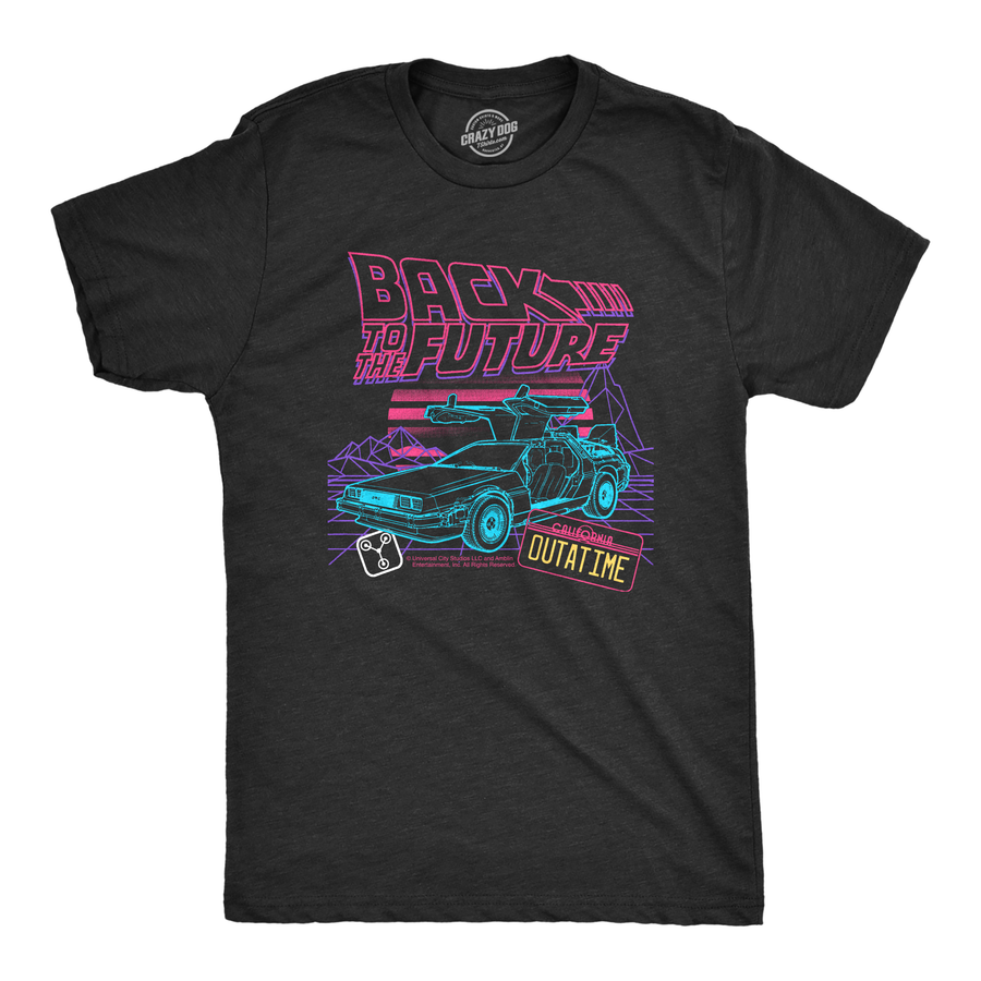 Funny Heather Black - Back Future Outatime Back To The Future Outatime Mens T Shirt Nerdy TV & Movies retro Tee