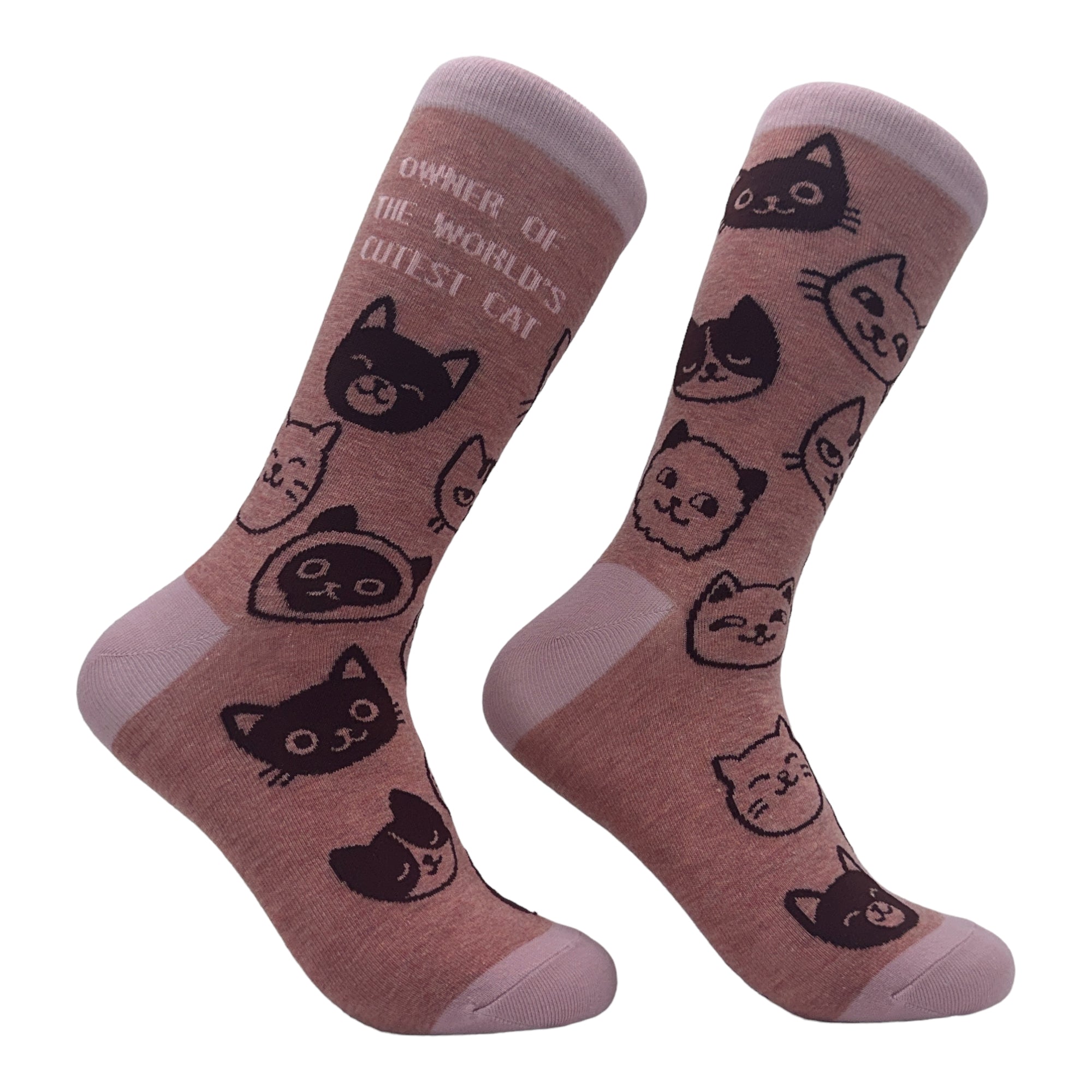 Funny Multi - Cutest Cat Women's Owner Of The Worlds Cutest Cat Sock Nerdy Cat Tee