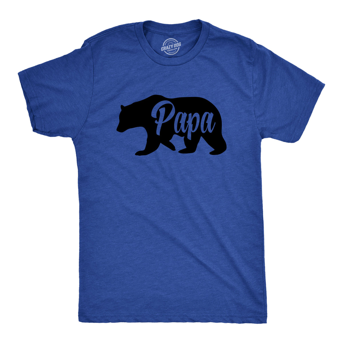 Funny Heather Royal Papa Bear Mens T Shirt Nerdy Father&#39;s Day Animal Tee