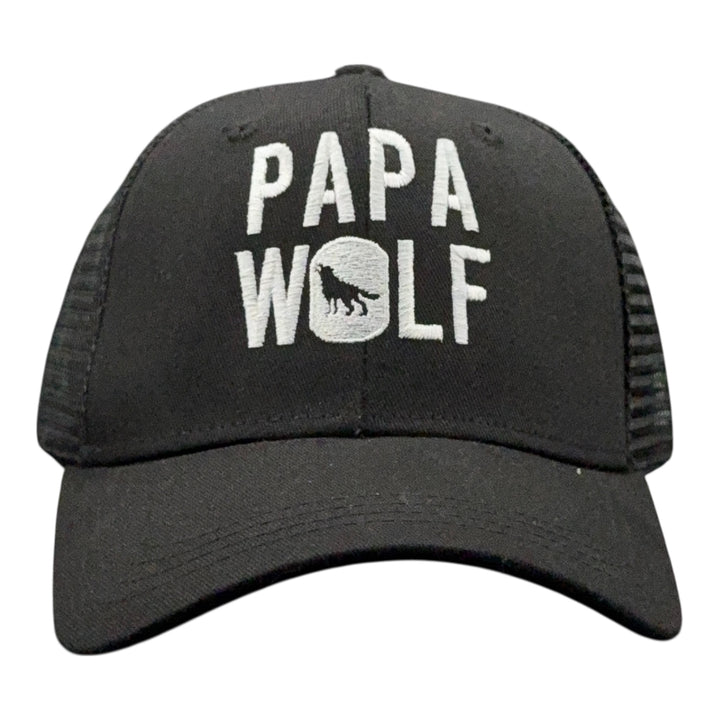 Funny Black - Papa Wolf Papa Wolf Nerdy Father's Day camping animal Tee
