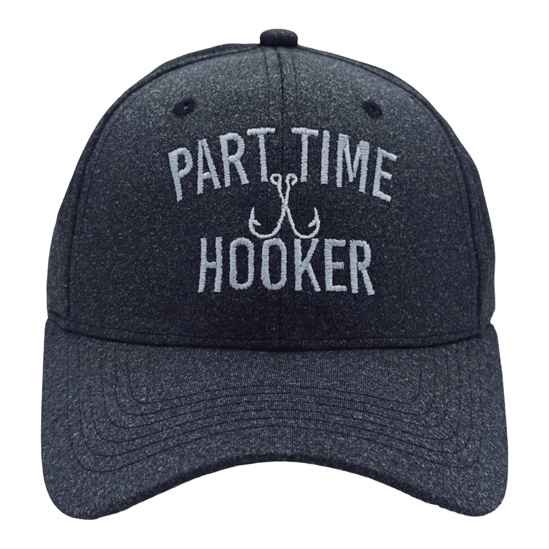 Funny Heather Black - Part Time Hooker Part Time Hooker Hat Nerdy Fishing Tee