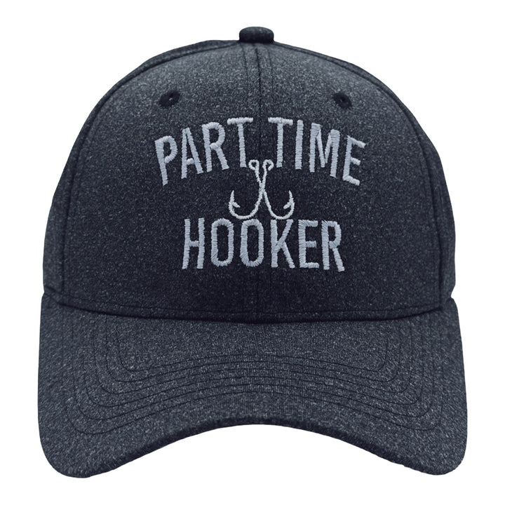 Funny Heather Black - Part Time Hooker Part Time Hooker Hat Nerdy Fishing Tee