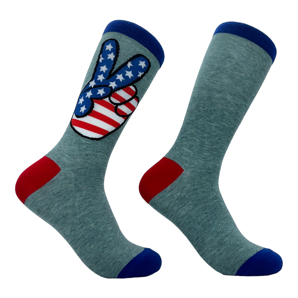 Funny Multi - USA Peace Women&#39;s USA Peace Hands Sock Nerdy Fourth Of July Tee