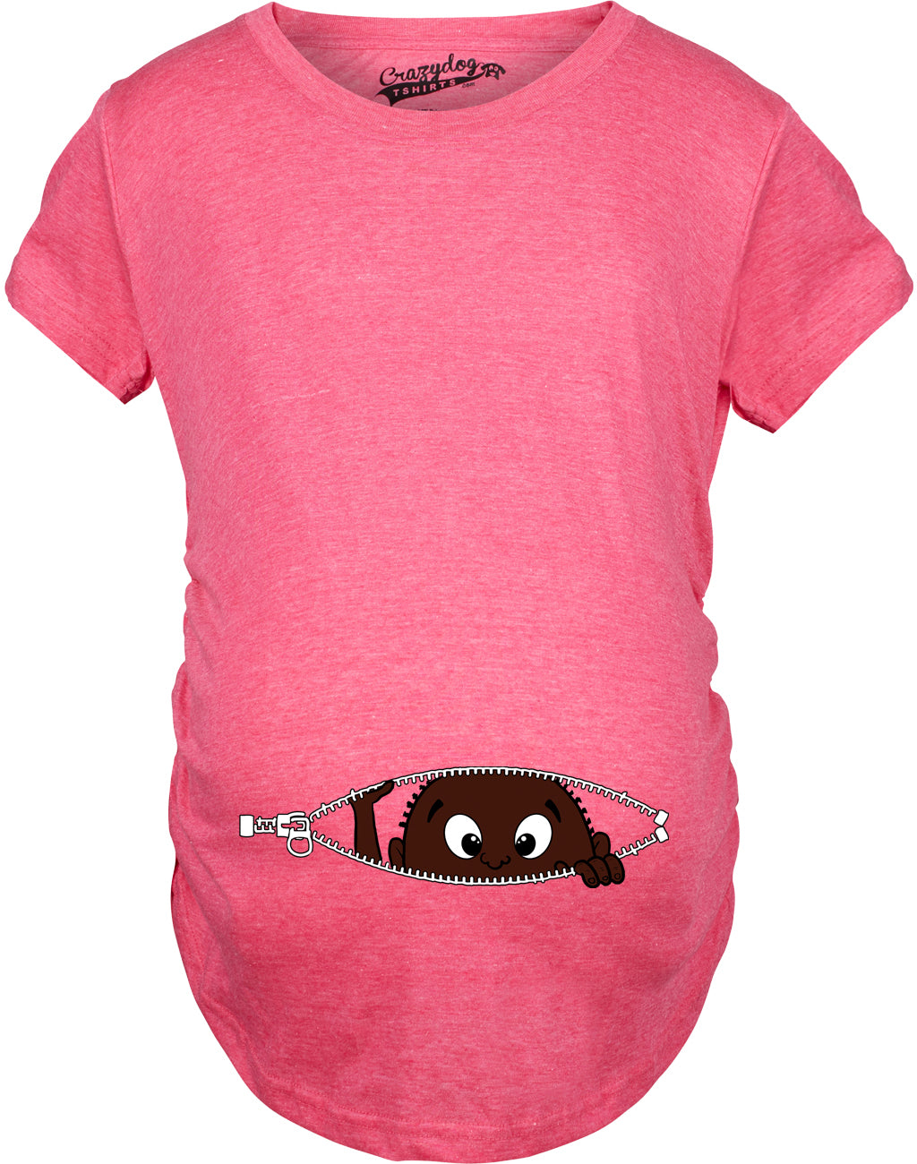 Funny Pink African American Peeking Baby Maternity T Shirt Nerdy Peeking Tee