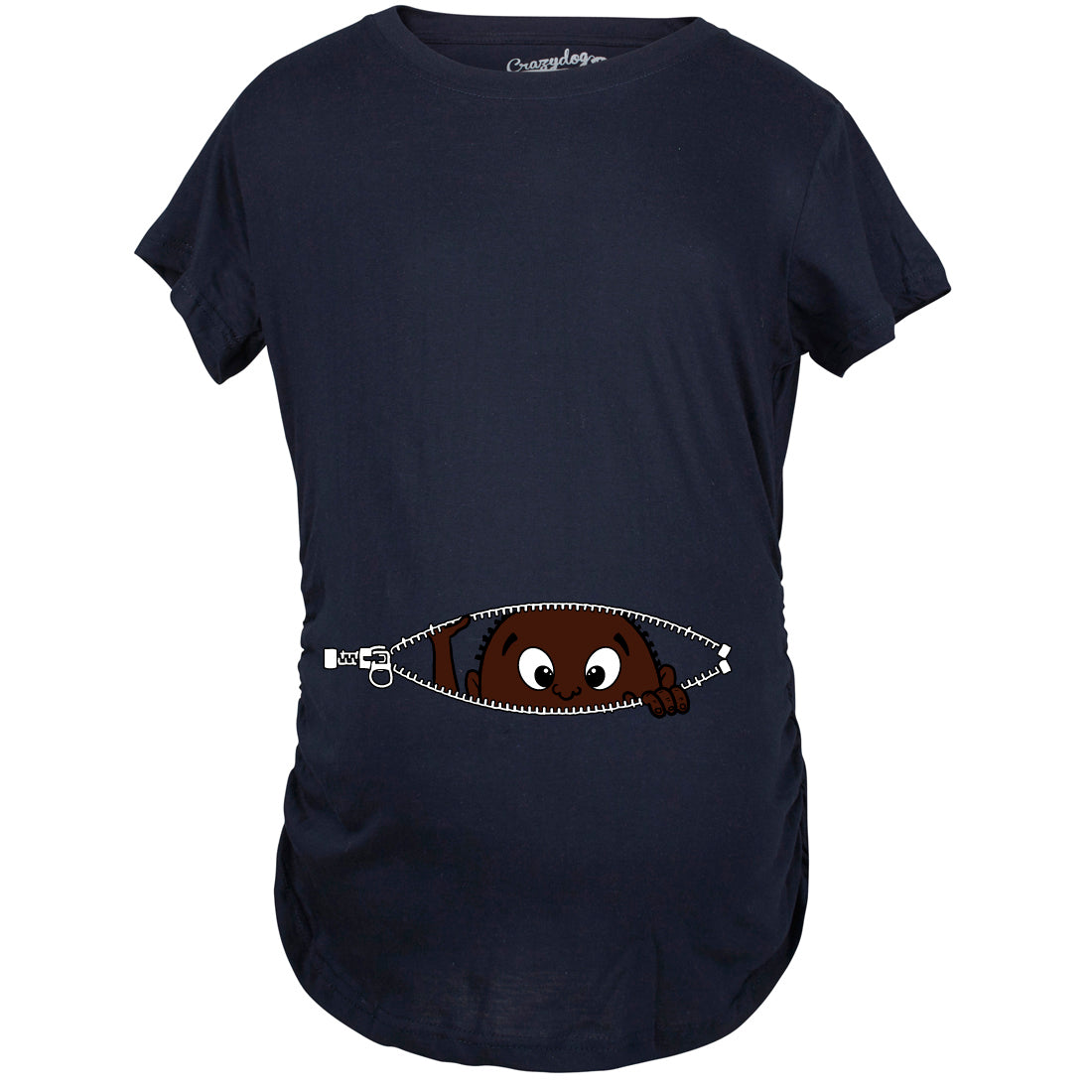 Funny Navy African American Peeking Baby Maternity T Shirt Nerdy Peeking Tee