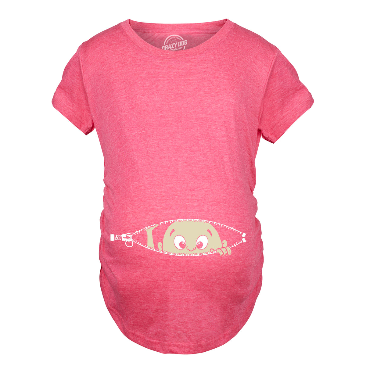Funny Pink Peeking Baby Maternity T Shirt Nerdy Peeking Tee