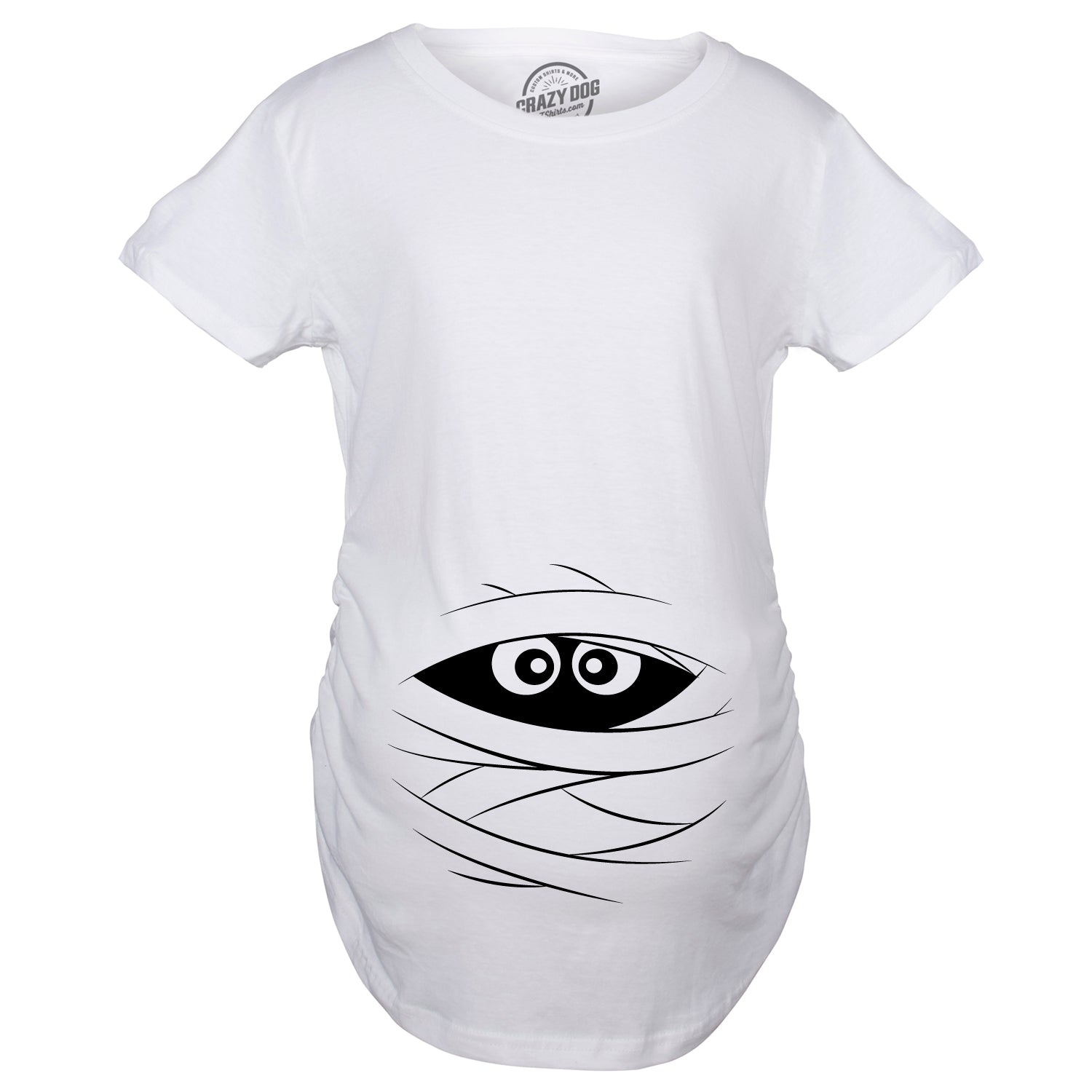 Funny White - Mummy Peeking Mummy Maternity T Shirt Nerdy Halloween Peeking TV & Movies Tee