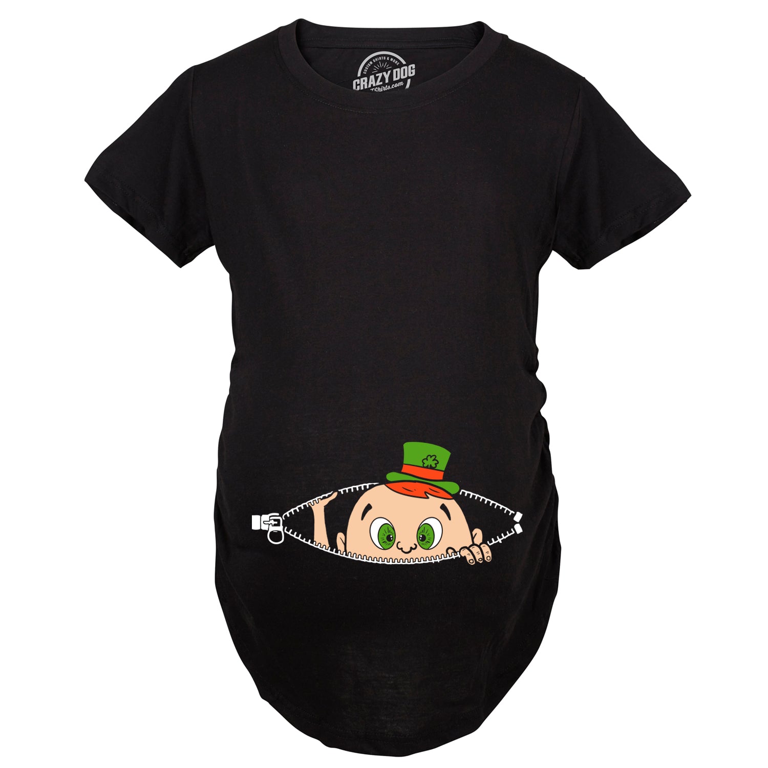 Funny Black Peeking St. Pattie's Day Baby Maternity T Shirt Nerdy Saint Patrick's Day Peeking Tee