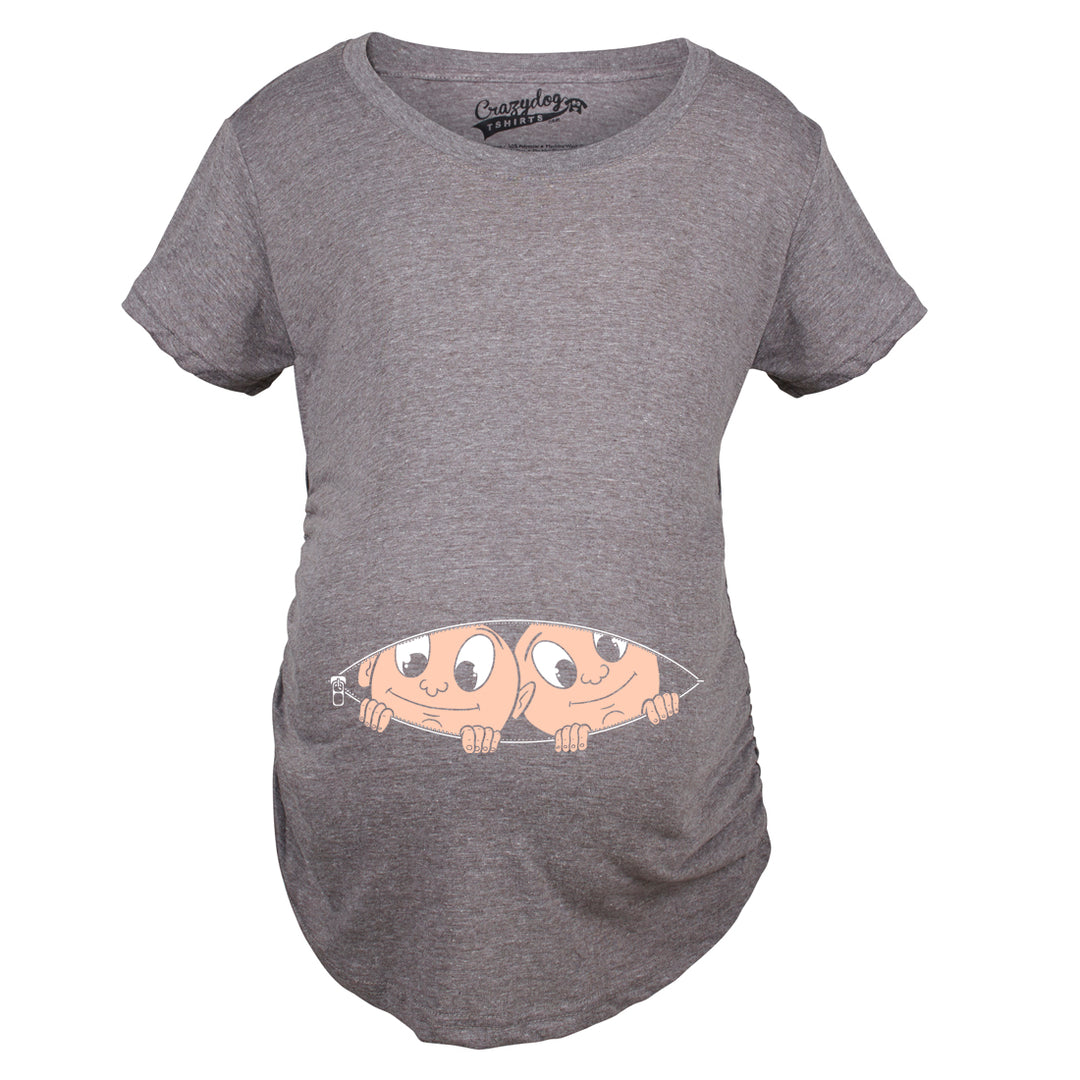 Peeking Twins Maternity T Shirt