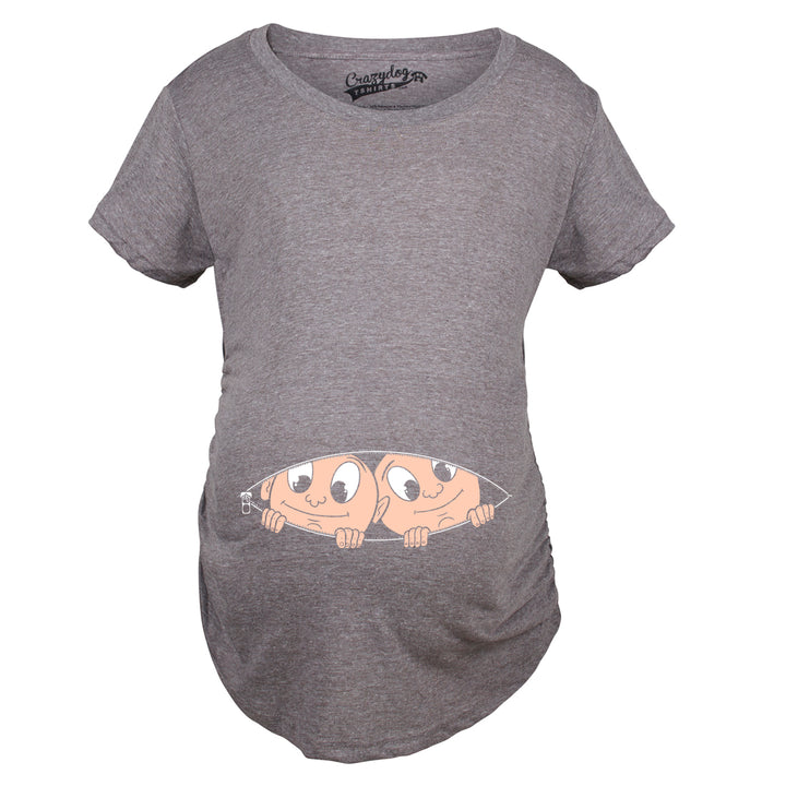 Peeking Twins Maternity T Shirt