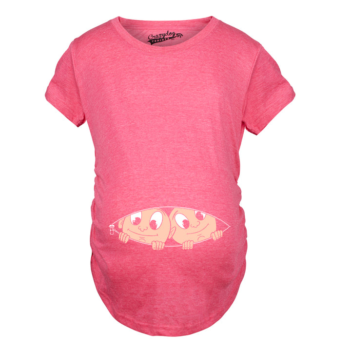 Peeking Twins Maternity T Shirt