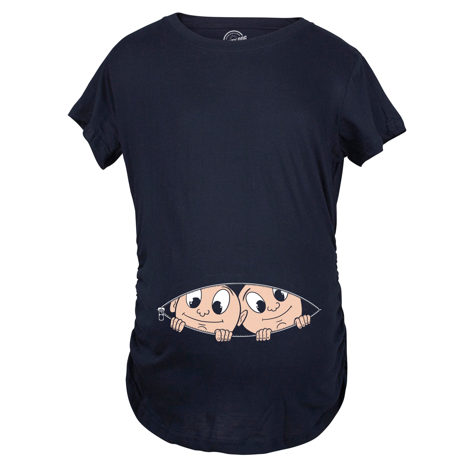 Funny Peeking Twins Maternity T Shirt Nerdy Peeking Tee