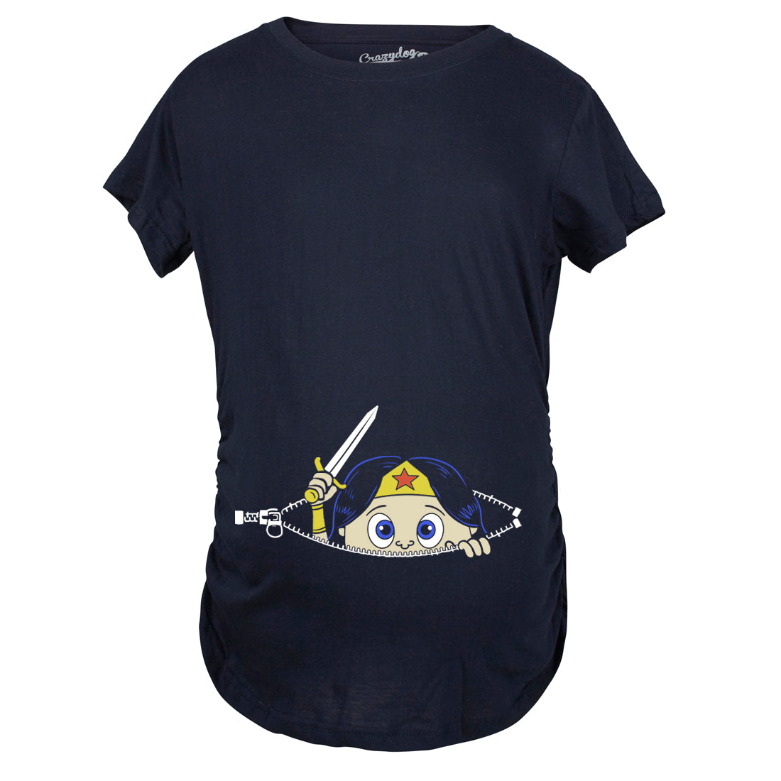Funny Navy Peeking Warrior Woman Maternity T Shirt Nerdy Peeking Tee