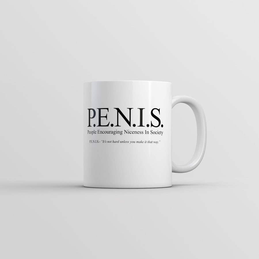 Funny White PENIS People Encouraging Niceness In Society Coffee Mug Nerdy sarcastic Tee