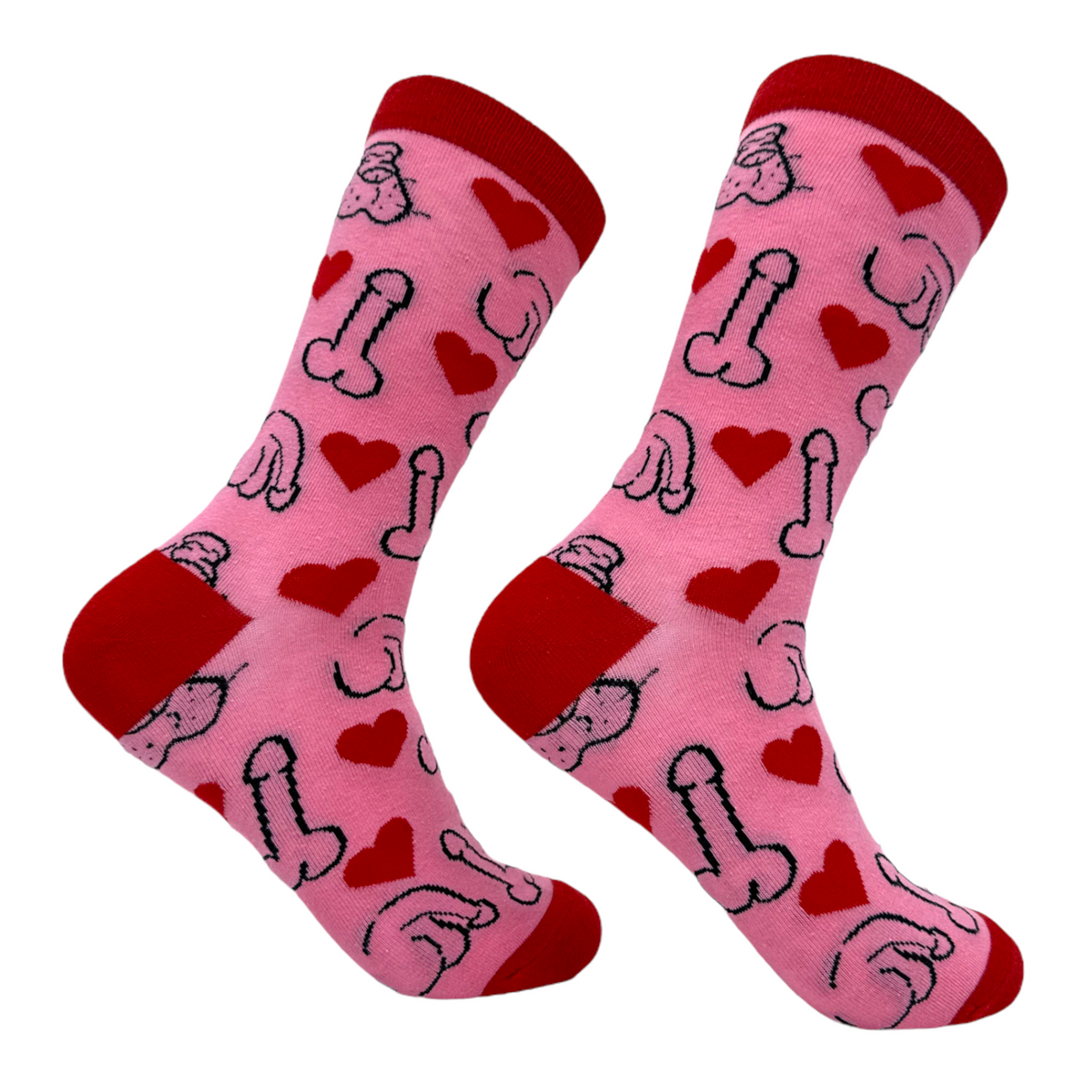 Funny Hearts and P Women&#39;s Penises And Hearts Sock Nerdy Sarcastic Sex Tee