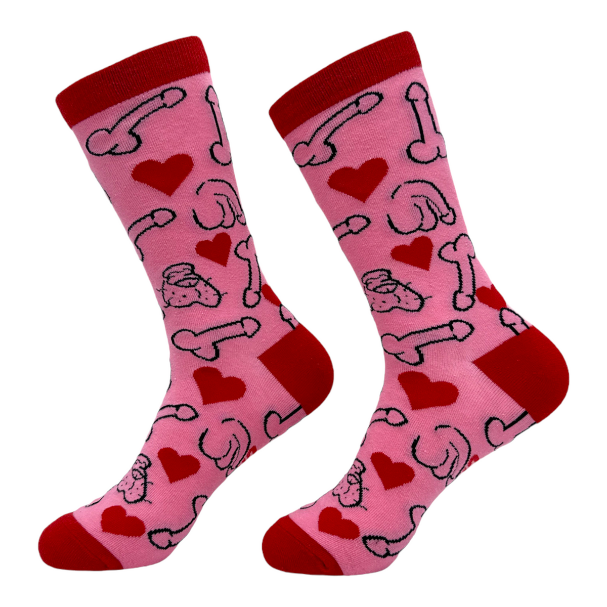 Women&#39;s Penises And Hearts Socks