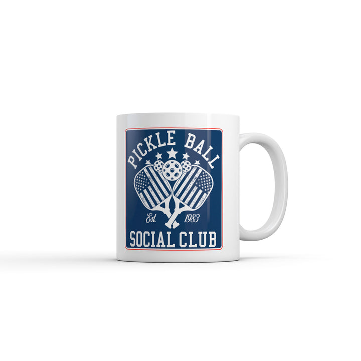Funny White Pickleball Social Club Coffee Mug Nerdy Pickleball Tee