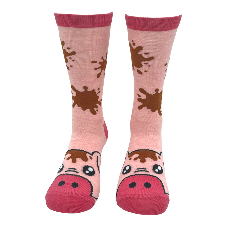 Funny Muddy Pig Women's Muddy Pig Sock Nerdy Animal Tee