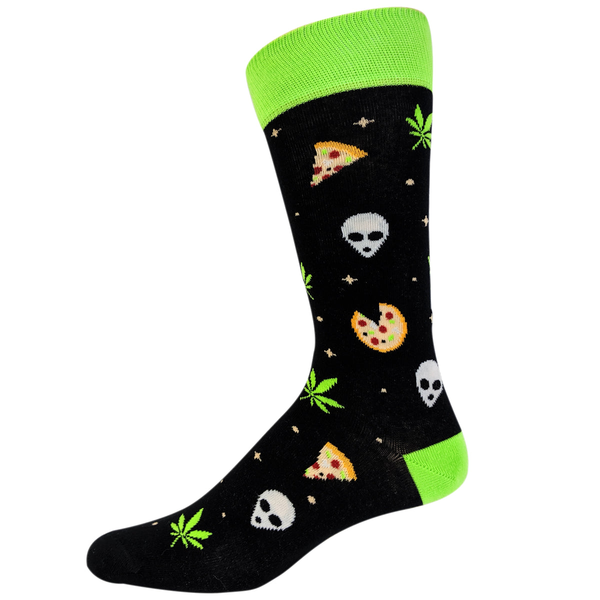 Mens Pizza Weed Aliens Socks