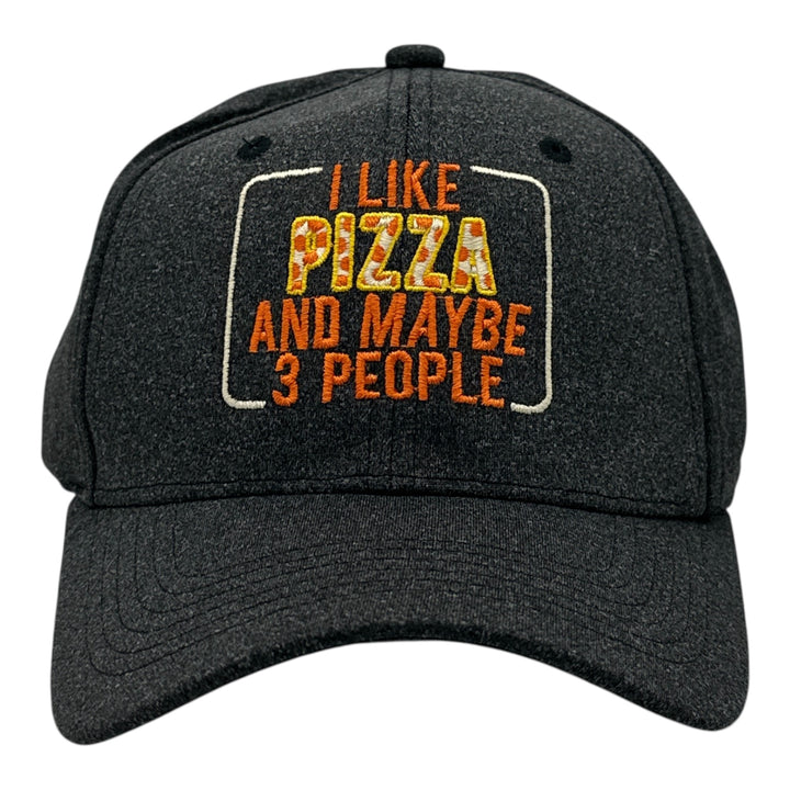 Funny Heather Black - Pizza 3 People I Like Pizza And Maybe 3 People Nerdy food introvert Tee