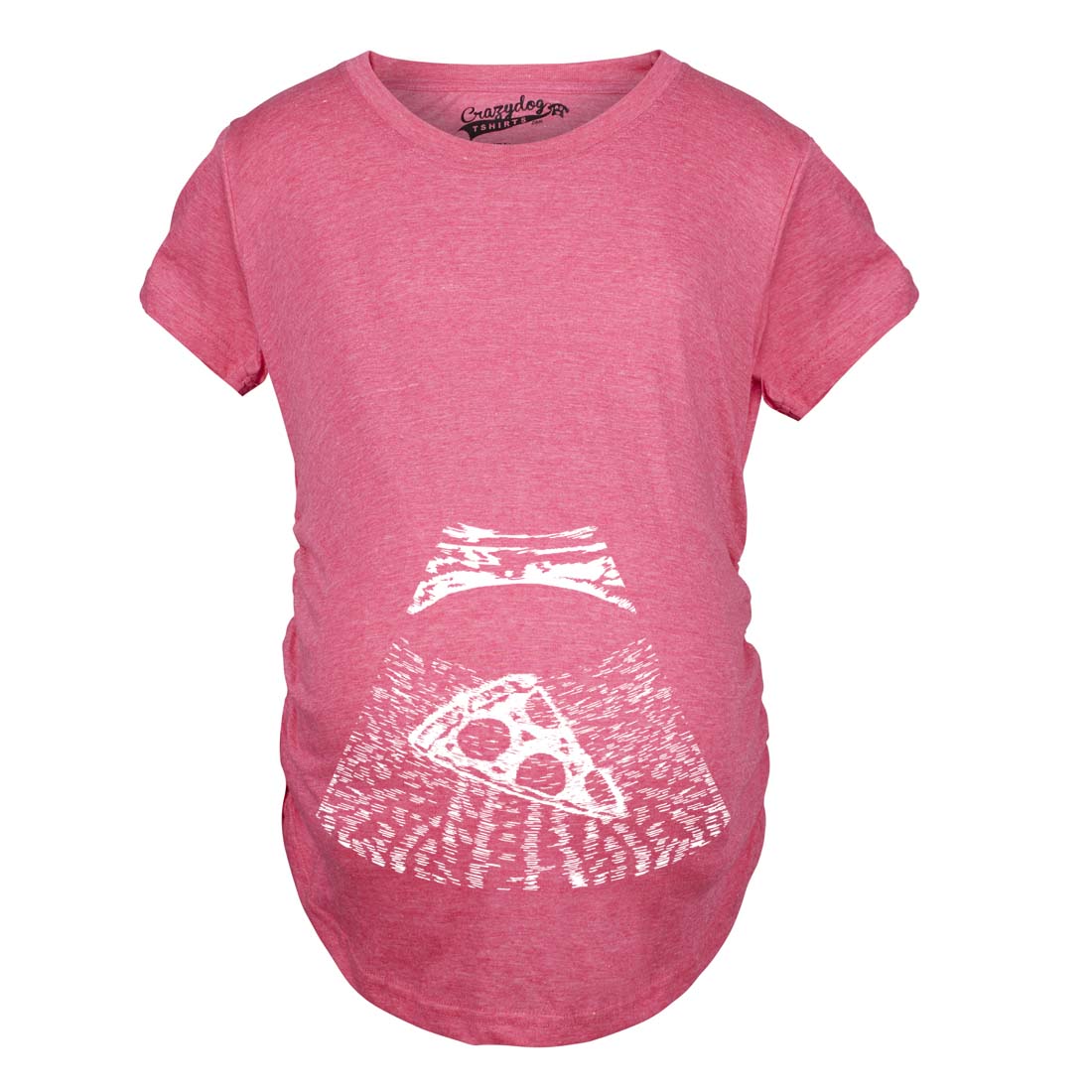 Funny Pink Ultrasound Pizza Maternity T Shirt Nerdy Food Tee