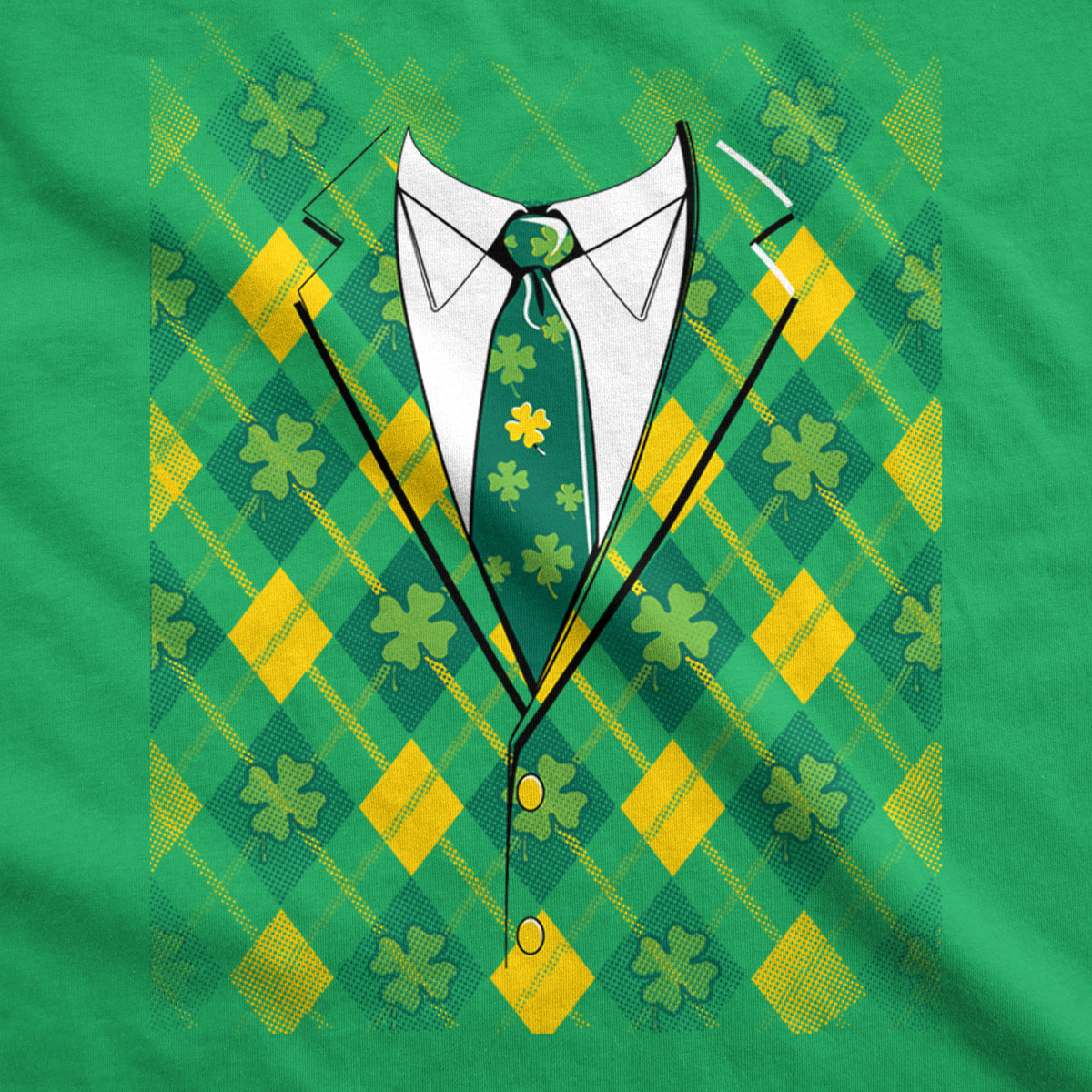 Plaid Green Tuxedo Men&#39;s Tshirt