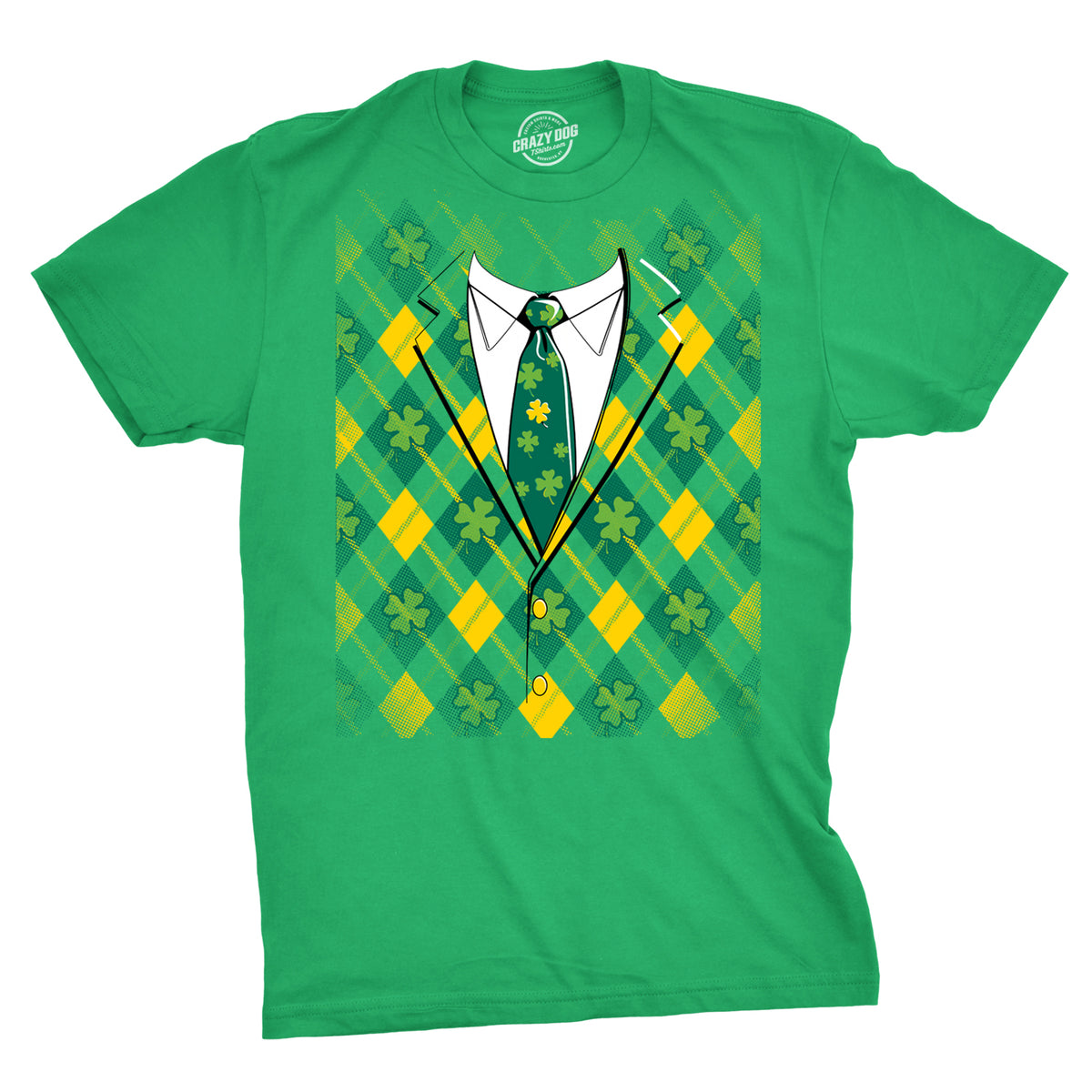 Funny Heather Green - Plaid Tuxedo Plaid Green Tuxedo Mens T Shirt Nerdy Saint Patrick&#39;s Day Tee