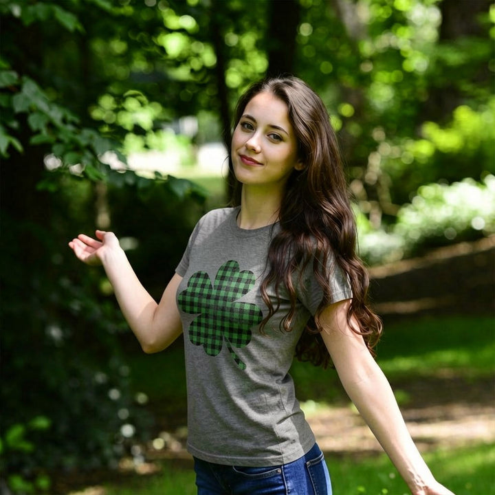 Buffalo Plaid Shamrock Women's T Shirt