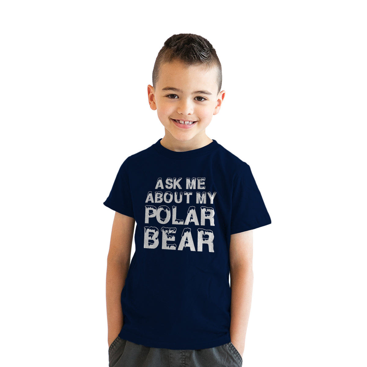 Ask Me About My Polar Bear Flip Youth Tshirt