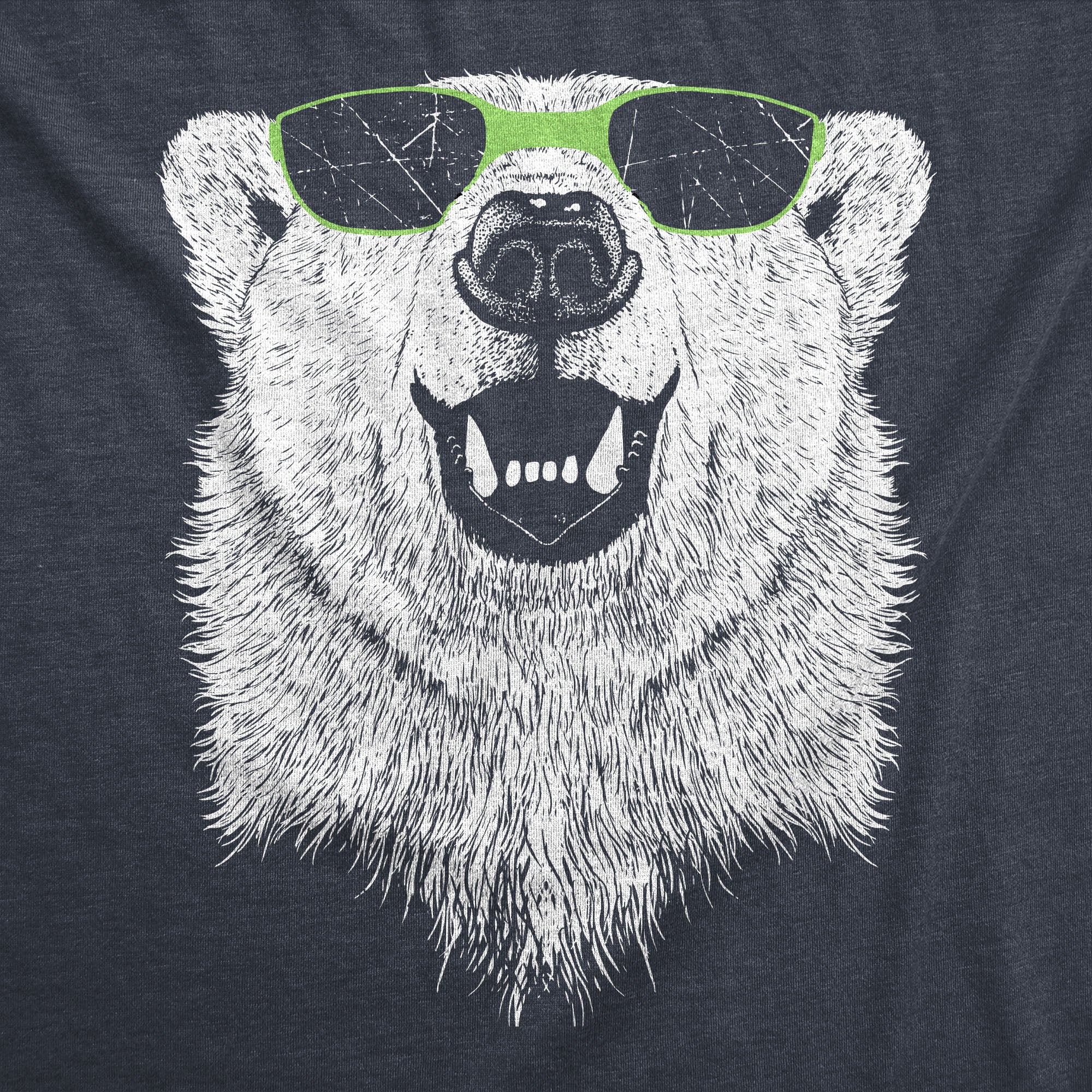 Funny Heather Navy - Polar Sunglasses Polar Bear Wearing Sunglasses Mens T Shirt Nerdy Animal Tee