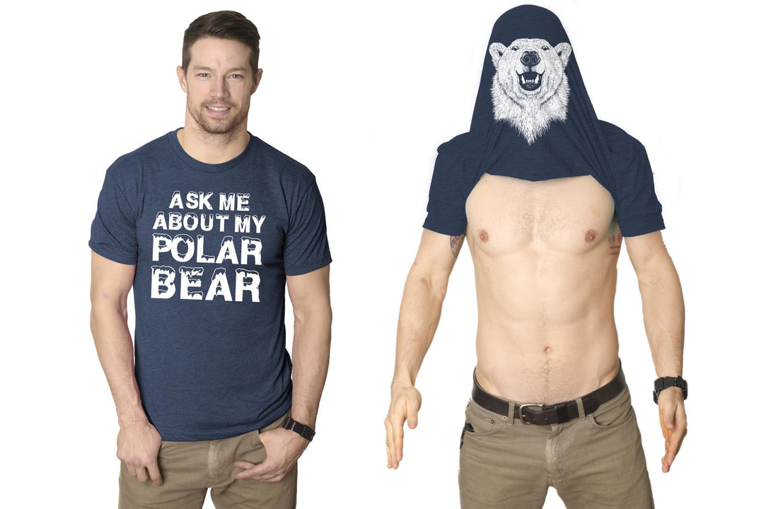 Ask Me About My Polar Bear Flip Men's T Shirt