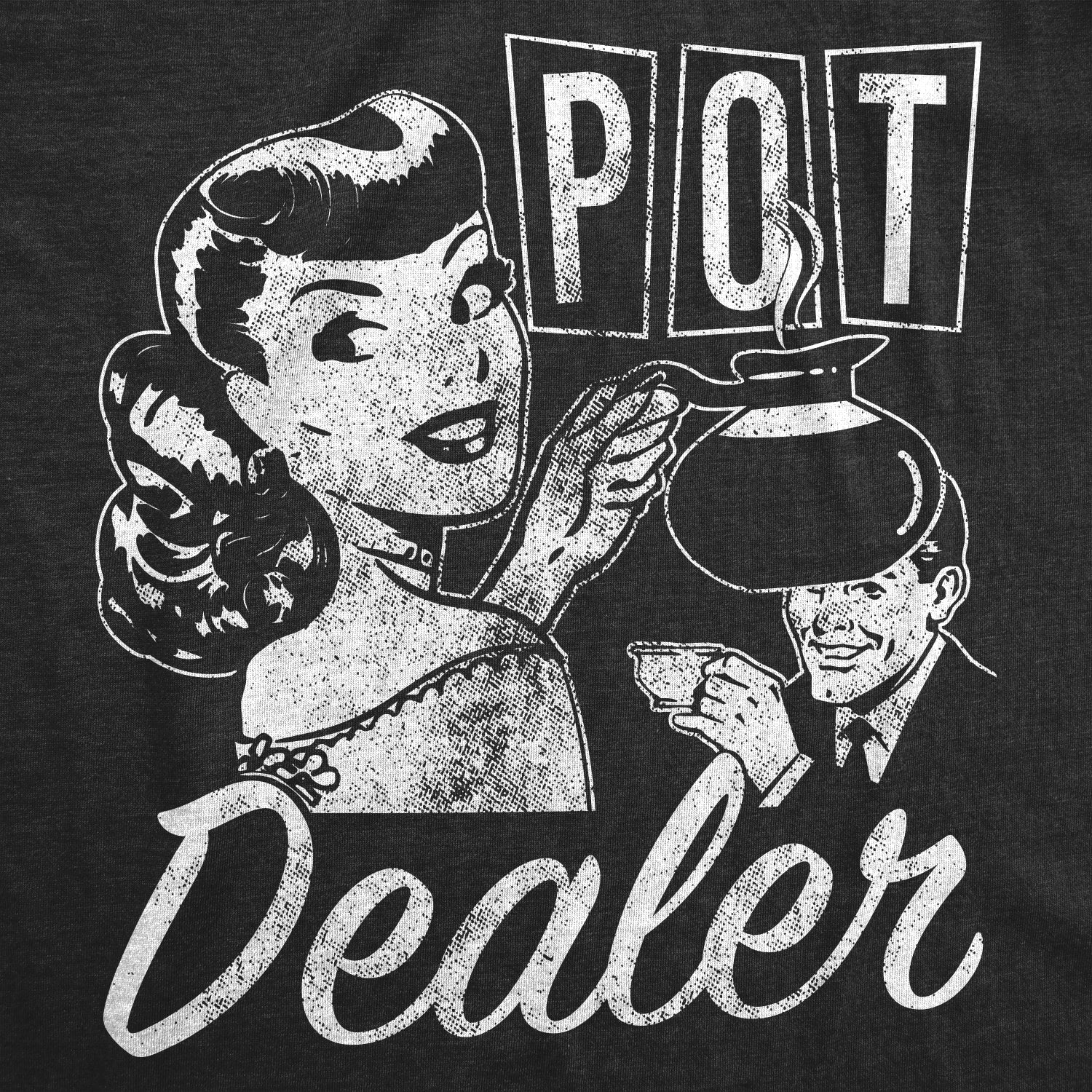 Funny Heather Black Pot Dealer Mens T Shirt Nerdy 420 Coffee Tee