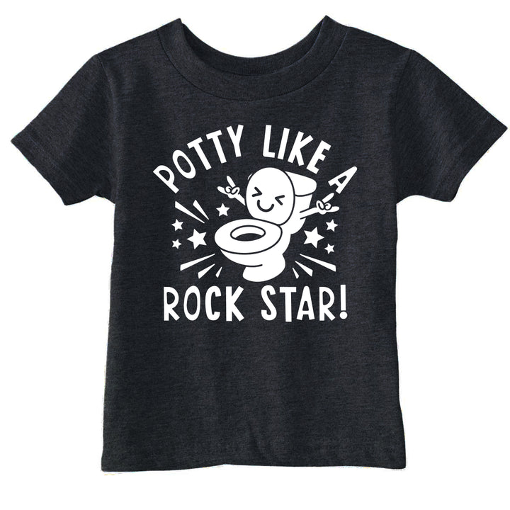 Funny Black - Potty Rock Star Potty Like A Rock Star Toddler T Shirt Nerdy toilet sarcastic Tee
