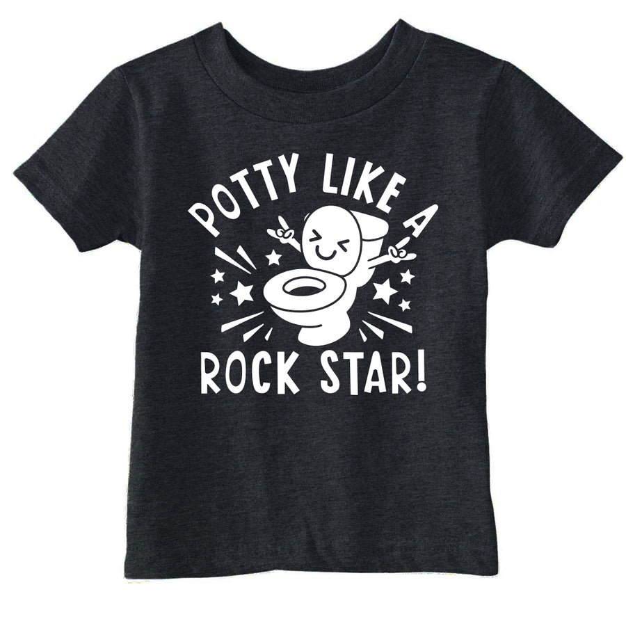 Funny Black - Potty Rock Star Potty Like A Rock Star Toddler T Shirt Nerdy toilet sarcastic Tee