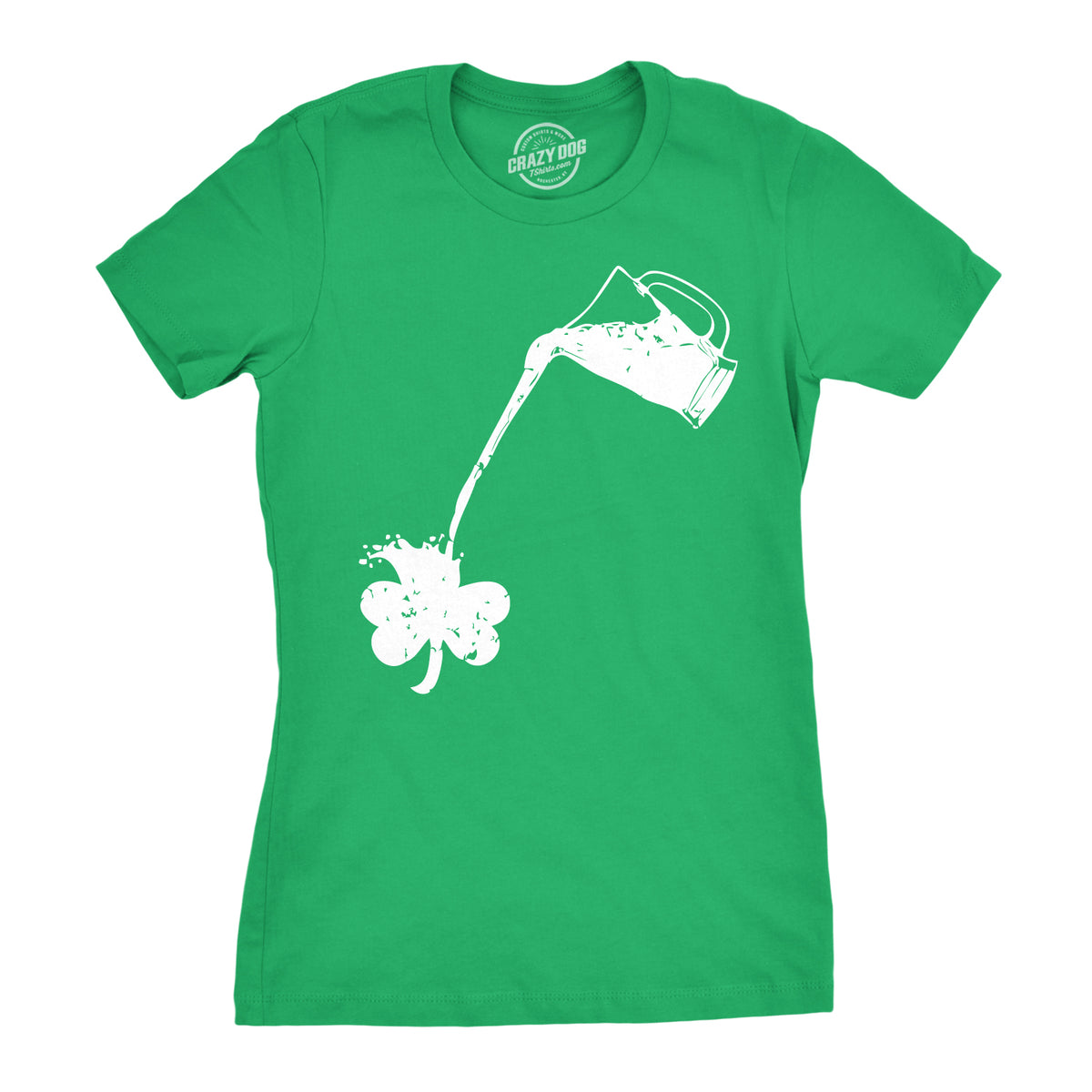 Funny Heather Green - Pouring Shamrock Womens T Shirt Nerdy Saint Patrick&#39;s Day Drinking Tee