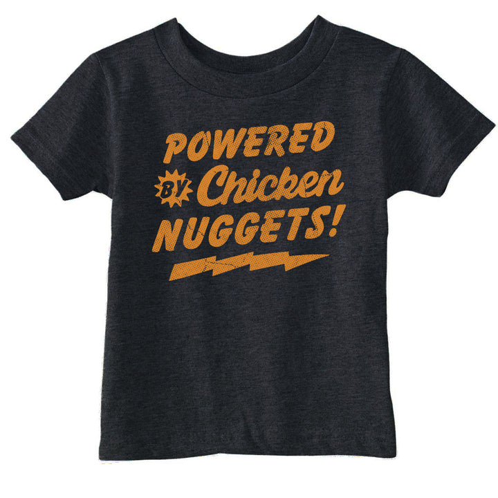 Funny Heather Black - Chicken Nuggets Powered By Chicken Nuggets Toddler T Shirt Nerdy food sarcastic Tee