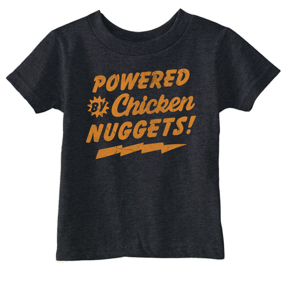 Funny Heather Black - Chicken Nuggets Powered By Chicken Nuggets Toddler T Shirt Nerdy food sarcastic Tee