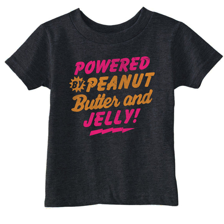 Funny Black - PB And J Powered By Peanut Butter And Jelly Toddler T Shirt Nerdy food Sarcastic Tee