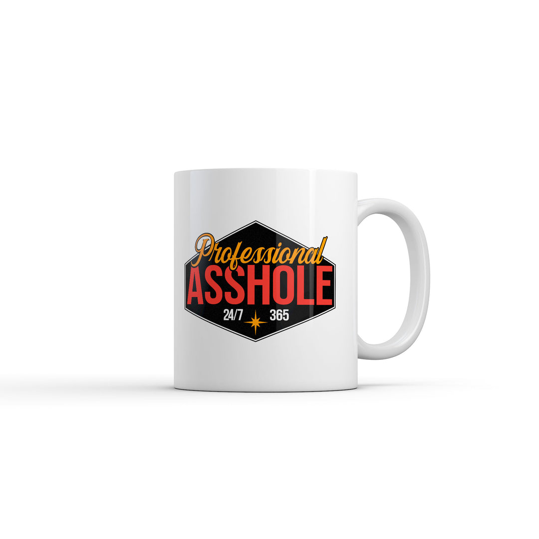 Funny White Professional Asshole Coffee Mug Nerdy Offensive Tee