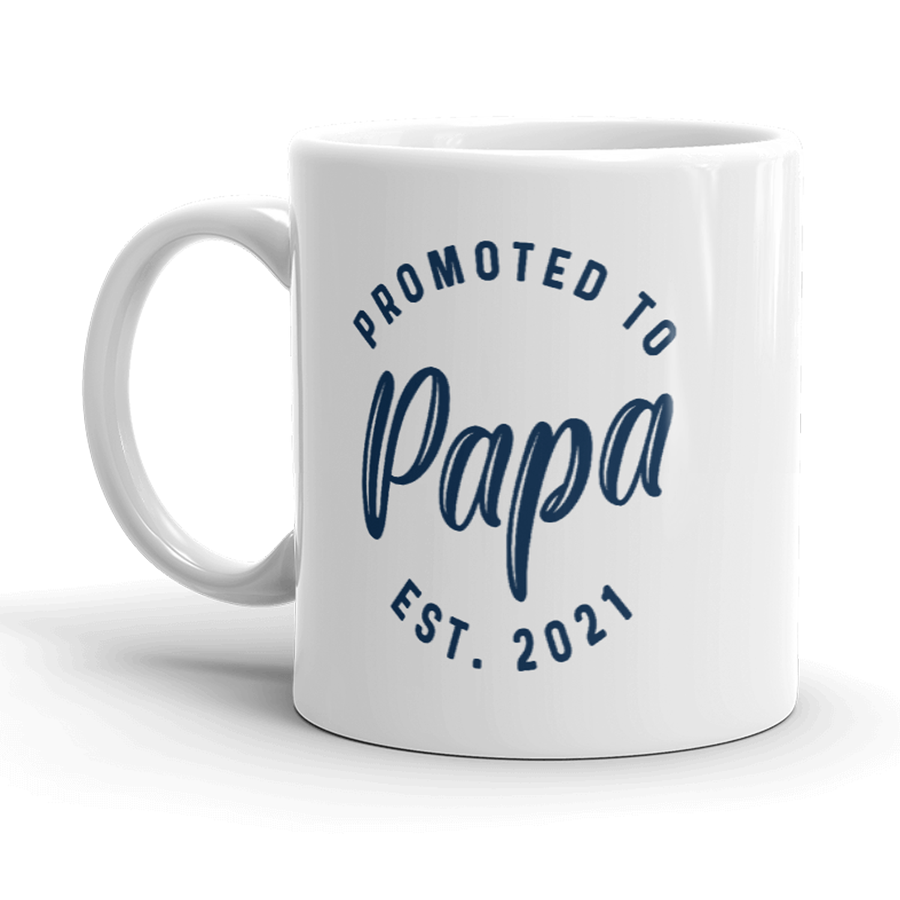 Funny White Promoted To Papa 2021 Coffee Mug Nerdy Tee