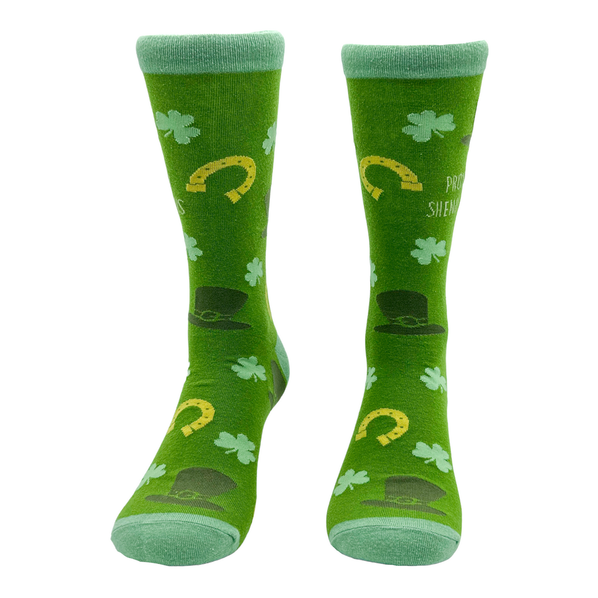 Men&#39;s Prone To Shenanigans Socks Funny St Paddys Day Parade Clover Footwear