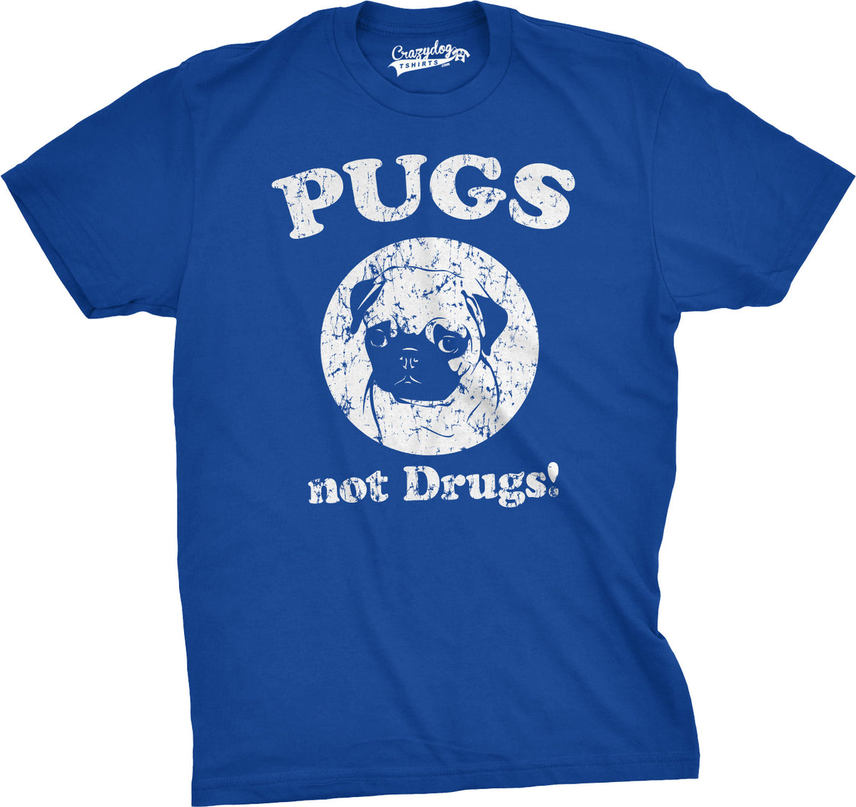 Funny Heather Royal Pugs Not Drugs Mens T Shirt Nerdy Dog Tee