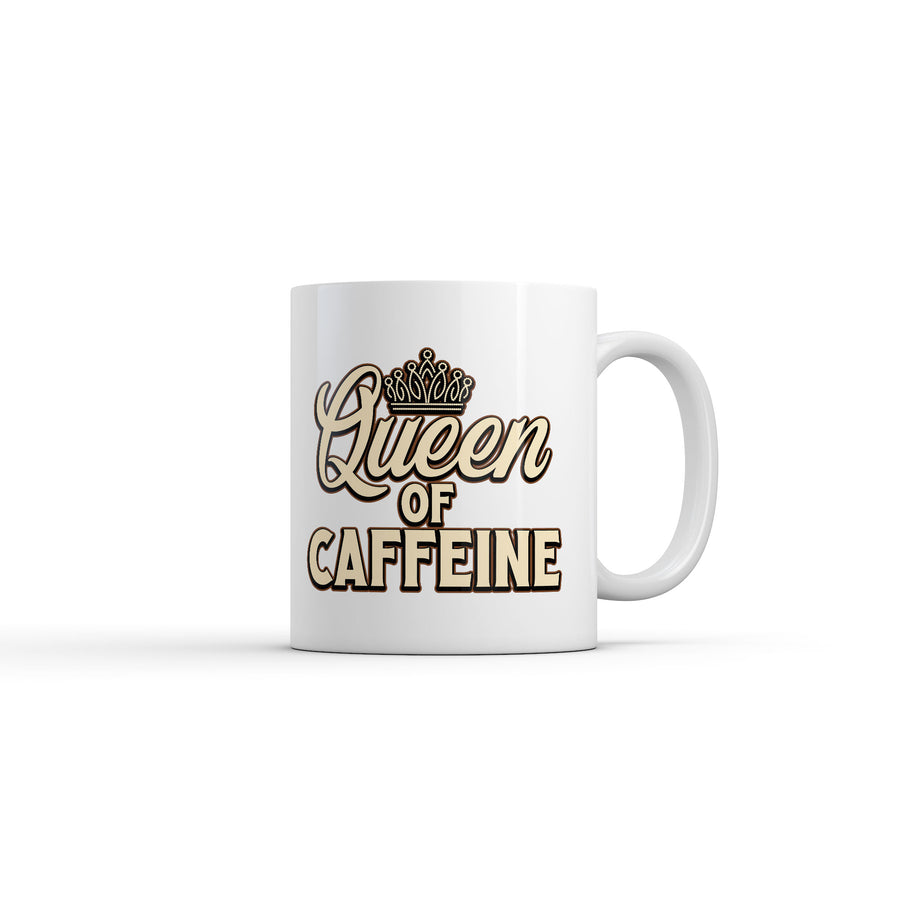Funny White Queen Of Caffeine Coffee Mug Nerdy coffee Tee