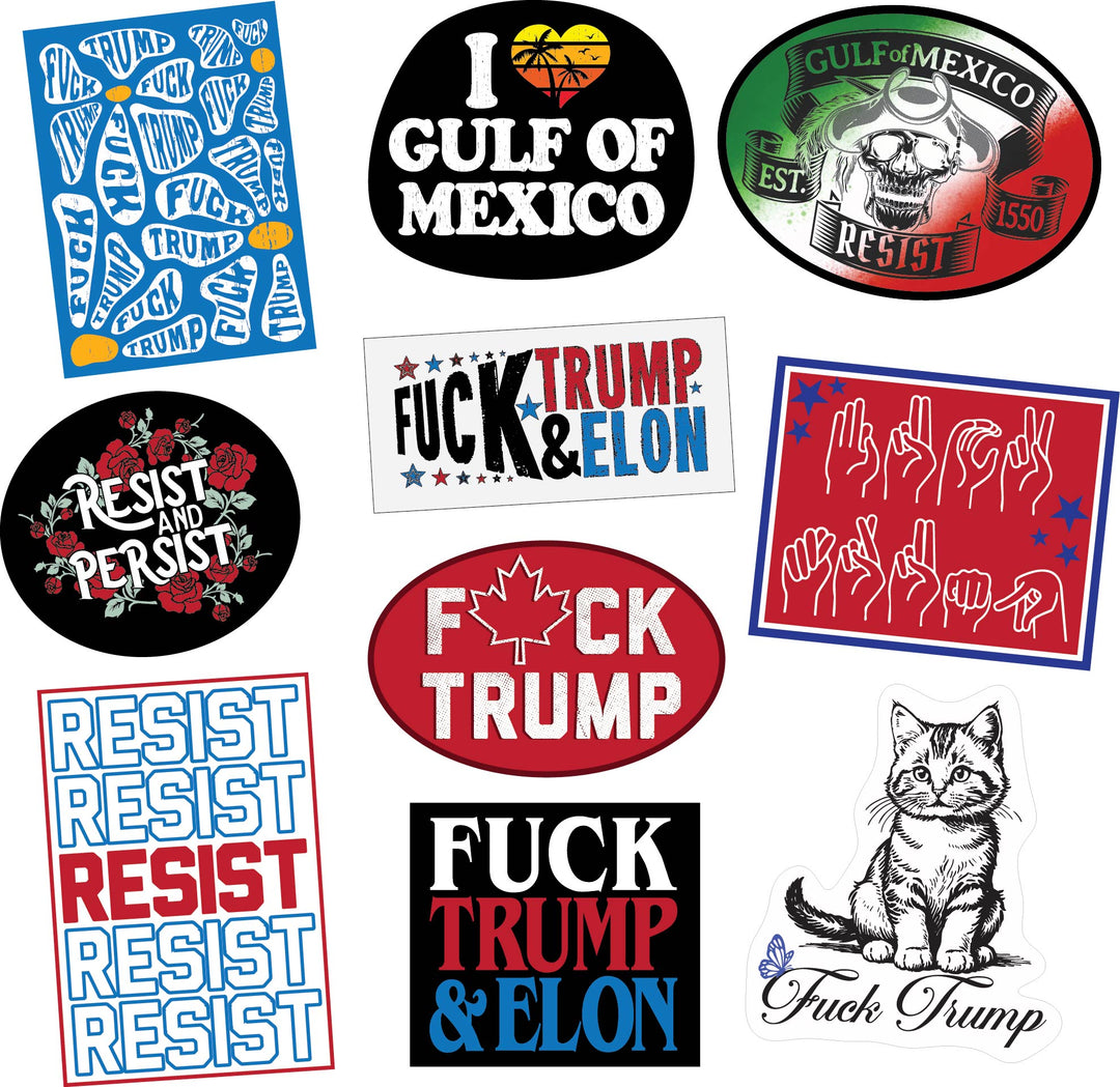 Funny Multi Resist Stickers Nerdy Political Tee